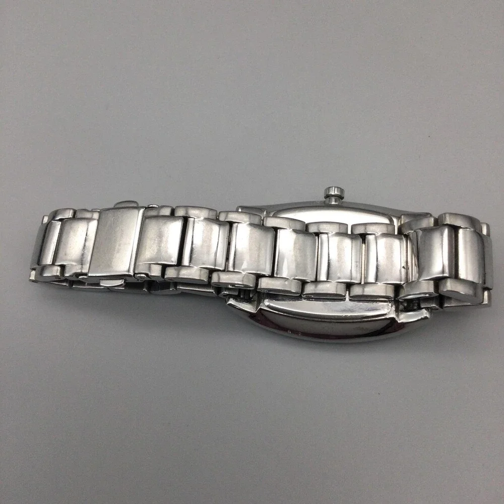 Kenneth Cole Women Watch 28mm Silver Tone Crystal Bezel KC4613 New Battery 7